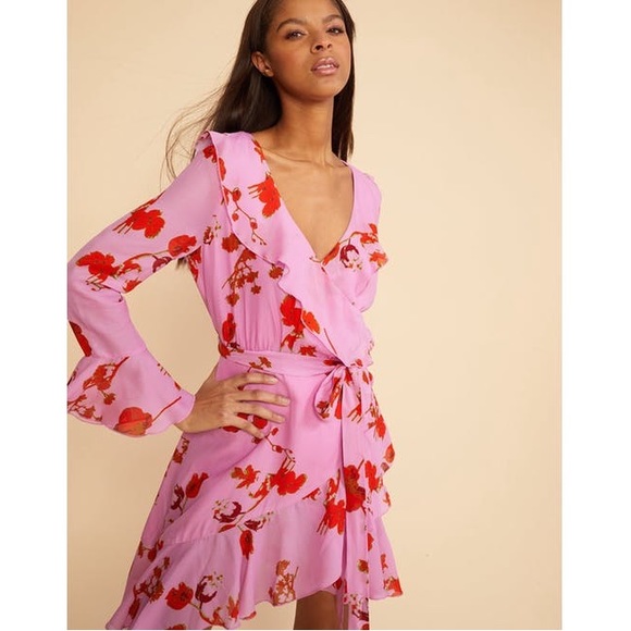 Cynthia Rowley Malibu Ruffle Mini Dress in Pink Poppy - Picture 3 of 3